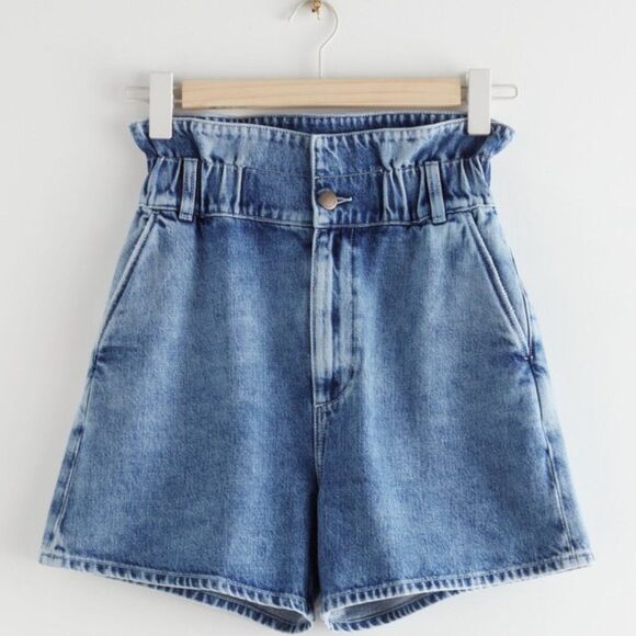 𝅺& Other Stories Paperbag Waist Jeans Shorts - Picture 4 of 8